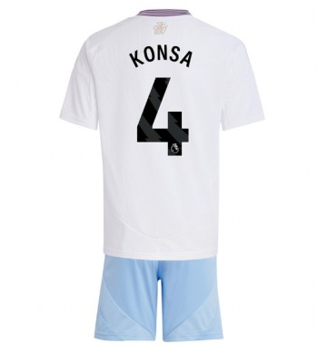 Aston Villa Ezri Konsa #4 Venkovní dres komplet pro Děti 2024-25 Krátkým Rukávem (+ Krátké kalhoty)